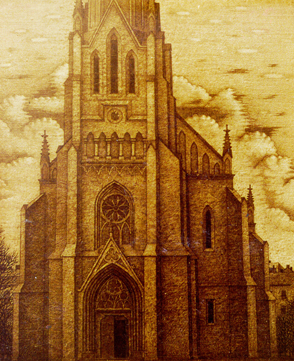 «Костел єзуїтів у Чернівцях». 1994. Офорт